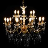 Aranyszínű kétszintes csillár 15 db E14 izzófoglalattal